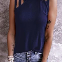 Levency Hollow Neck Sleeveless T Shirt New In