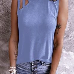 Levency Hollow Neck Sleeveless T Shirt New In