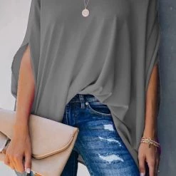 Levency New In Solid V Neck Bat Blouse 15 Levency New In Solid V Neck Bat Blouse