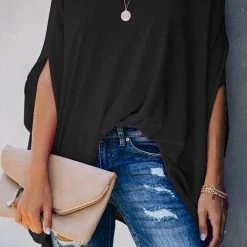 Levency New In Solid V Neck Bat Blouse 13 Levency New In Solid V Neck Bat Blouse