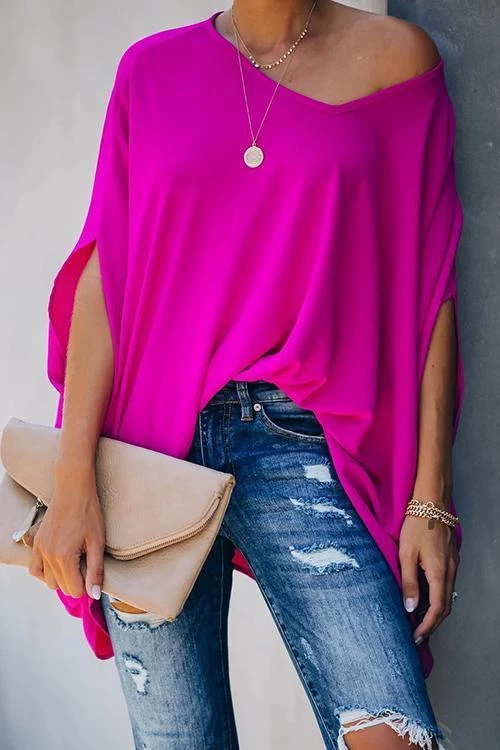 Levency New In Solid V Neck Bat Blouse 8 Levency New In Solid V Neck Bat Blouse