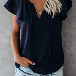 Levency V Neck Loose Blouse