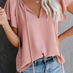 Levency V Neck Loose Blouse