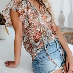 Levency V Neck Loose Blouse