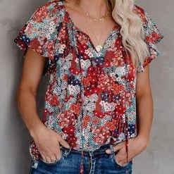 Levency V Neck Loose Blouse