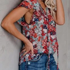 Levency V Neck Loose Blouse