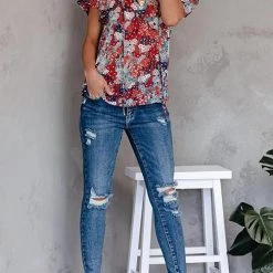 Levency V Neck Loose Blouse