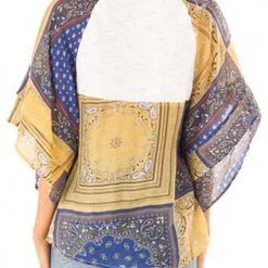 Levency Paisley Bat Sleeve Knot Loose Blouse New In