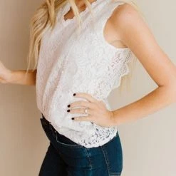 Levency Lace V Neck Blouse New In