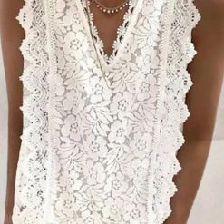Levency Lace V Neck Blouse New In