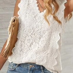 Levency Lace V Neck Blouse New In
