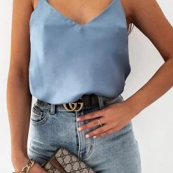 Levency New In Adjustable V Neck Slip Top