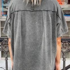 Levency Boat Neck Loose Shorts Sleeve T Shirt