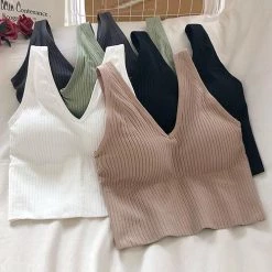 Levency Elastic Wide Strap V Neck Brami