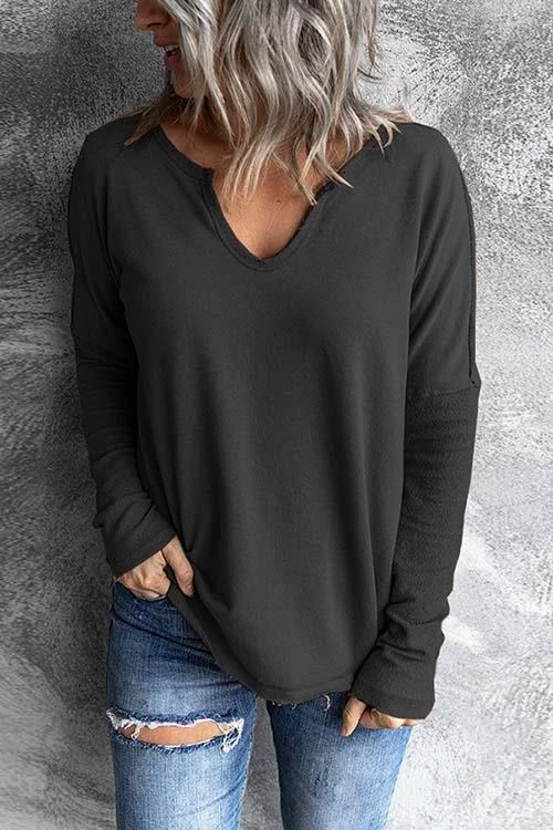 Levency Stitching V Neck Long Sleeve Sweatshirt New In 3 Levency Stitching V Neck Long Sleeve Sweatshirt New In