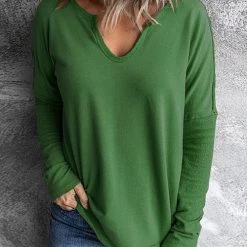 Levency Stitching V Neck Long Sleeve Sweatshirt New In 9 Levency Stitching V Neck Long Sleeve Sweatshirt New In