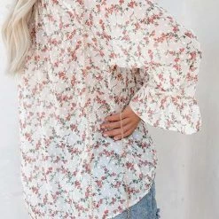 Levency Floral Print Flares Sleeve Blouse 14 Levency Floral Print Flares Sleeve Blouse