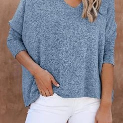 Levency New In Solid V Neck Bat Sleeve Top 16 Levency New In Solid V Neck Bat Sleeve Top