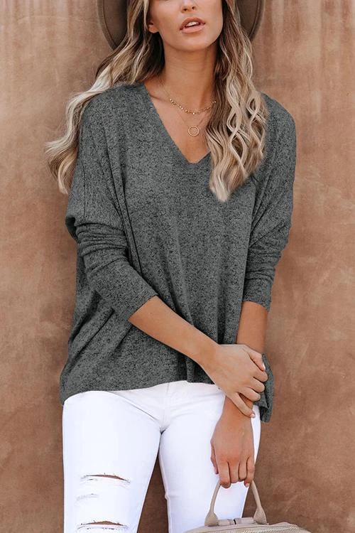 Levency New In Solid V Neck Bat Sleeve Top 8 Levency New In Solid V Neck Bat Sleeve Top