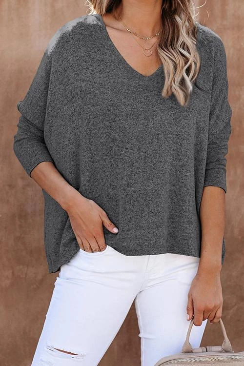 Levency New In Solid V Neck Bat Sleeve Top 14 Levency New In Solid V Neck Bat Sleeve Top