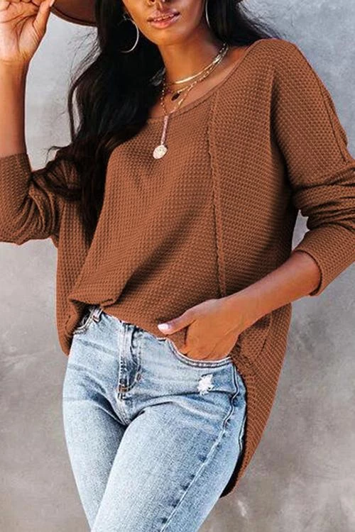 Levency New In Textured Cuffed Button Waffle Tunic 6 Levency New In Textured Cuffed Button Waffle Tunic