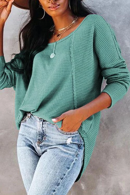 Levency New In Textured Cuffed Button Waffle Tunic 7 Levency New In Textured Cuffed Button Waffle Tunic