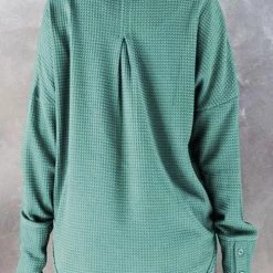 Levency New In Textured Cuffed Button Waffle Tunic 11 Levency New In Textured Cuffed Button Waffle Tunic