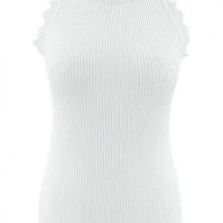 Levency Scalloped Ribbed Knit Tank Top New In