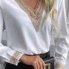 Levency Lace Stitching V Neck Shirt