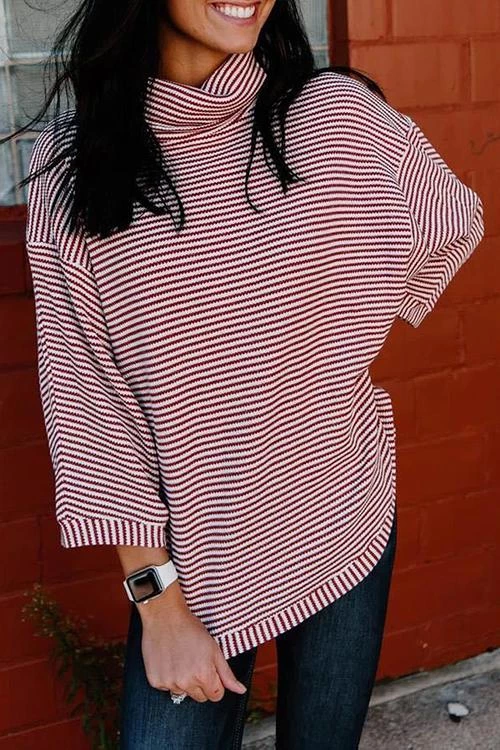 Levency Stripe Dolman High Collat Sweatershirt New In 1 Levency Stripe Dolman High Collat Sweatershirt New In