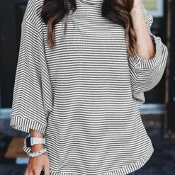 Levency Stripe Dolman High Collat Sweatershirt New In 7 Levency Stripe Dolman High Collat Sweatershirt New In