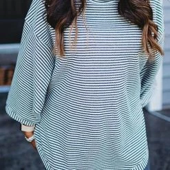 Levency Stripe Dolman High Collat Sweatershirt New In 6 Levency Stripe Dolman High Collat Sweatershirt New In