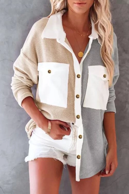 Levency Colorblock Fleece Pockets Button Shirt New In 3 Levency Colorblock Fleece Pockets Button Shirt New In