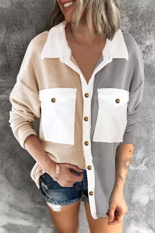 Levency Colorblock Fleece Pockets Button Shirt New In 7 Levency Colorblock Fleece Pockets Button Shirt New In