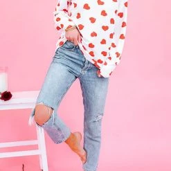 Levency First Love Heart Long Sleeve T Shirt New In