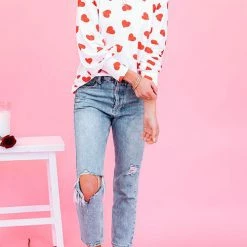 Levency First Love Heart Long Sleeve T Shirt New In