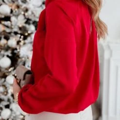 Levency Tie Neck Long Sleeve Blouse New In