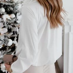 Levency Tie Neck Long Sleeve Blouse New In