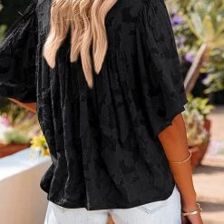 Levency Foral Textured Babydoll Blouse New In