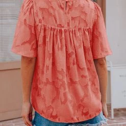 Levency Foral Textured Babydoll Blouse New In