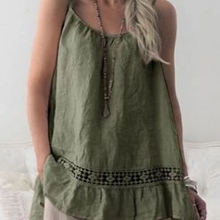 Levency New In Lace Stitching Slip Top