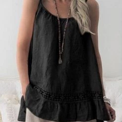 Levency New In Lace Stitching Slip Top