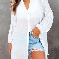 Levency New In Button Down Cover Up Shirt Dress