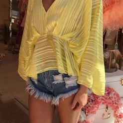 Levency Shimmer Flowy V Neck Peplum Top New In 18 Levency Shimmer Flowy V Neck Peplum Top New In