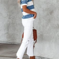 Levency New In Wide Stripe O Neck Tee