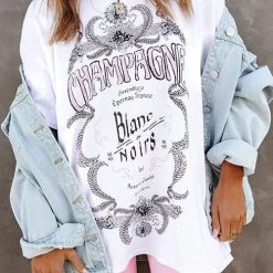 Levency Champagne Blanc De Noirs Cotton Relaxed Tee