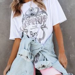 Levency Champagne Blanc De Noirs Cotton Relaxed Tee