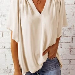Levency Oversized V Neck Blouse New In