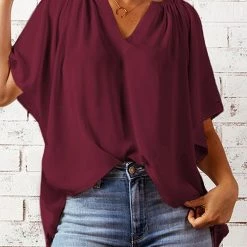 Levency Oversized V Neck Blouse New In