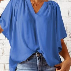 Levency Oversized V Neck Blouse New In